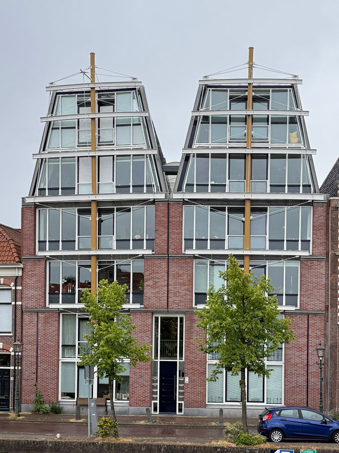 Houses at Spaarne canal in Haarlem