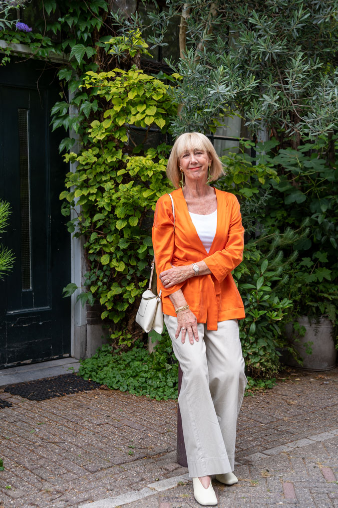 Orange kimono style jacket