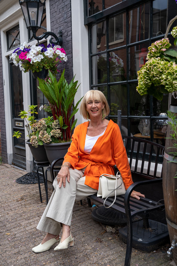 Orange kimono style jacket