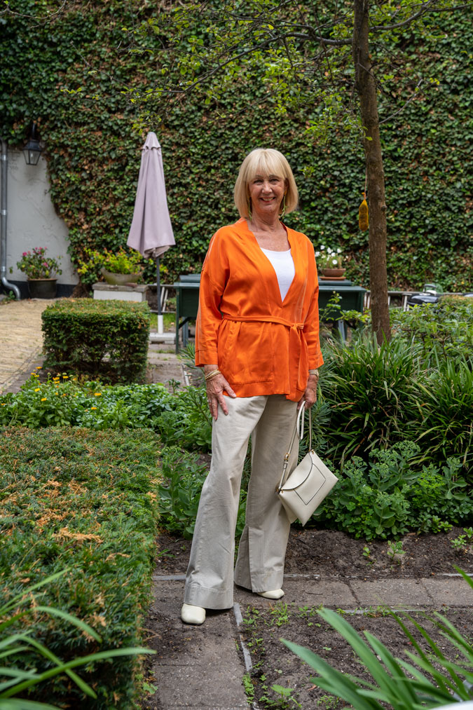 Orange kimono style jacket