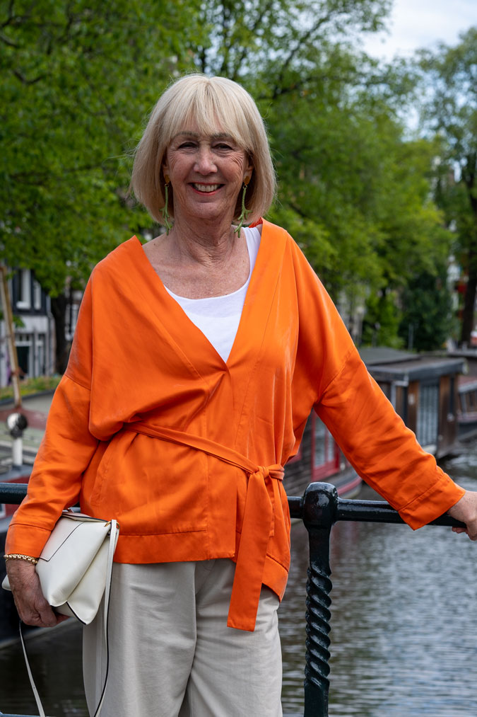 Orange kimono style jacket
