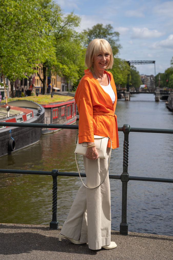 Orange kimono style jacket