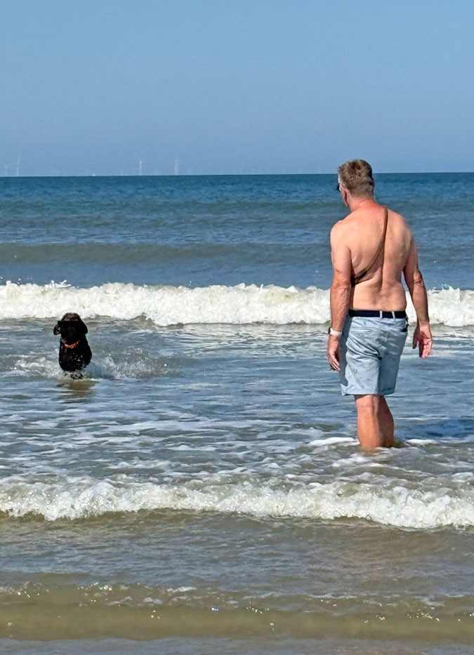 Ron and Watson at the beach