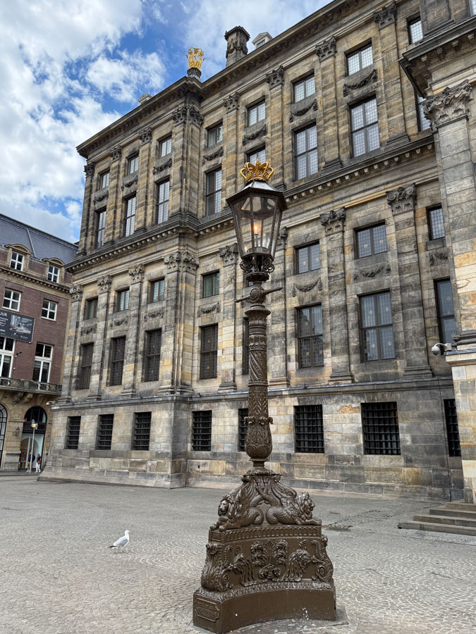 Outside the Royal Palace in Amsterdam