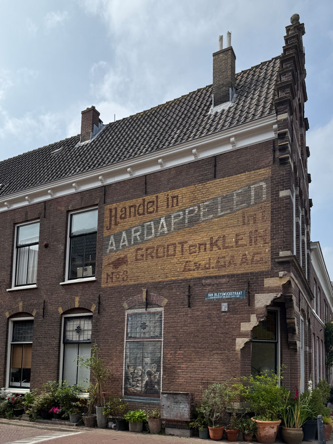 Painted sign for selling potatoes
