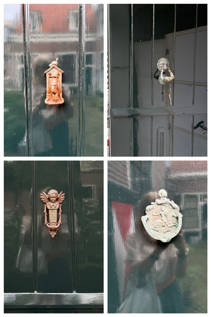 Door knockers of Bruiningshofje (almshouse courtyard) Haarlem