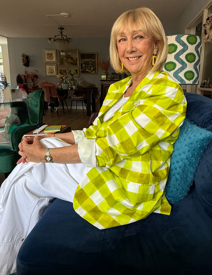 Me with lime checked blazer