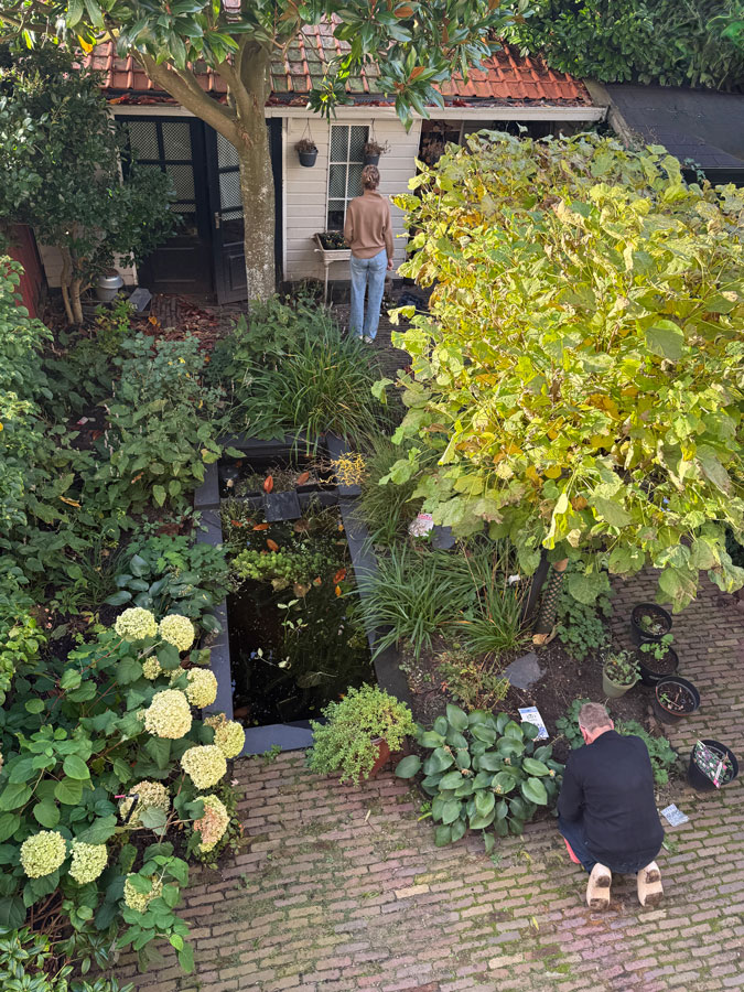 Froukje and Ron working in our garden